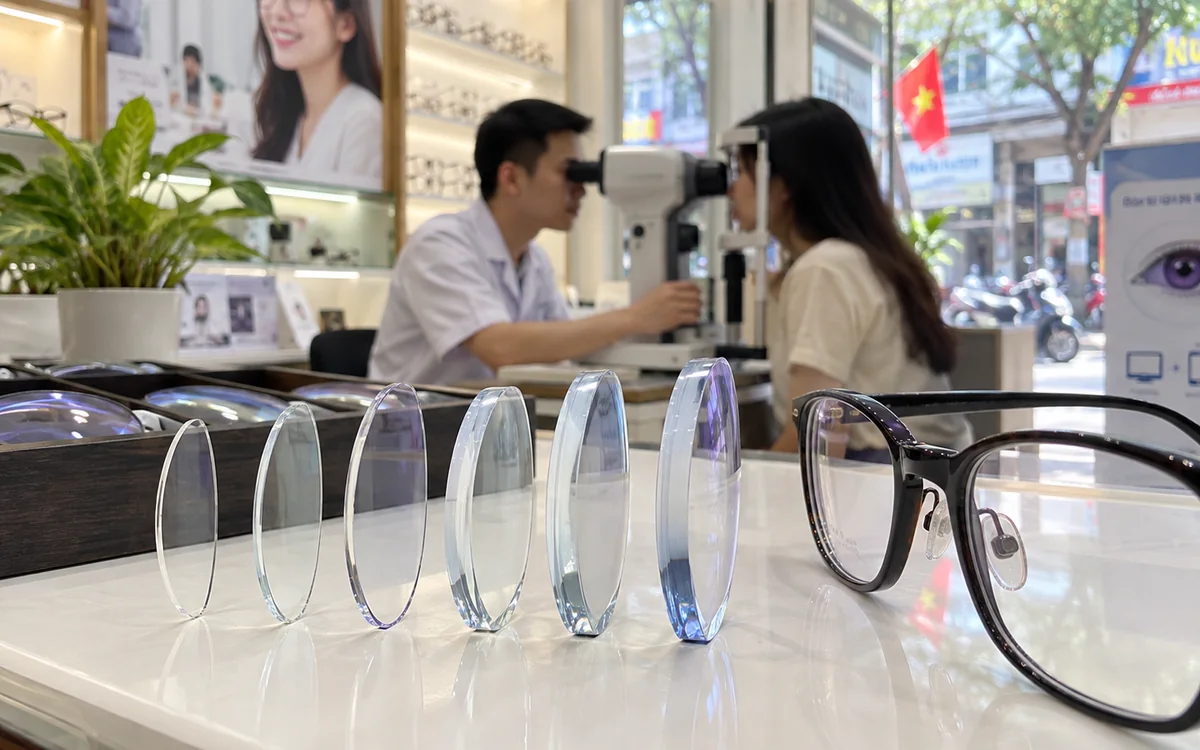 class="kk-he__tb"] Cắt kínhCắt kính cận theo số đo và nhu cầu. Tròng lọc xanhTròng kính hỗ trợ lọc ánh sáng xanh từ màn hình. [section label=